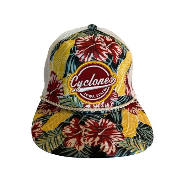 Iowa State Cyclones Zephyr Trucker Hat Tropical Hawaiian SnapBack New - Picture 3 of 5